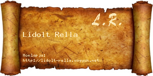 Lidolt Rella névjegykártya